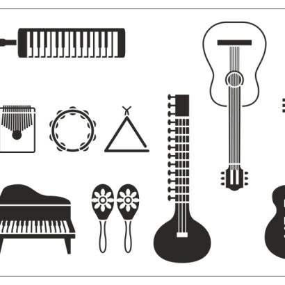 Naklejka Arkusz elementy - instrumenty muzyczne