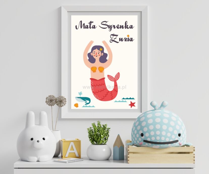 Plakat  Marine SYRENKA (z imieniem twojego dziecka)