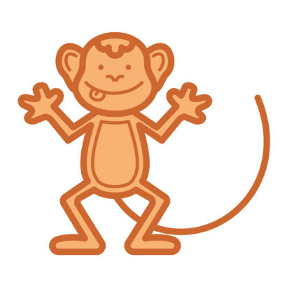 Naklejka dwukolorowa - Małpka