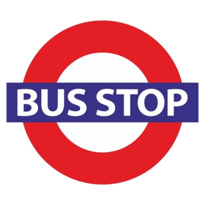 Naklejka dwukolorowa - Bus STOP