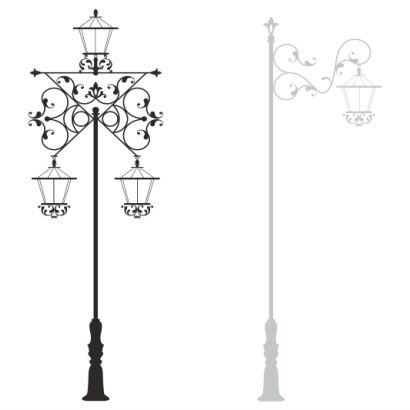 Naklejka Paryska uliczna latarnia (3 lampy) 