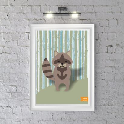 Plakat Forest Animals Raccoon