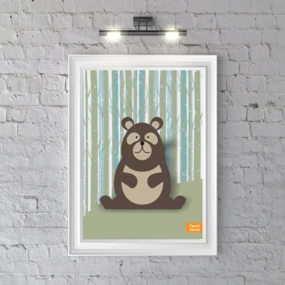Plakat Forest Animals Bear