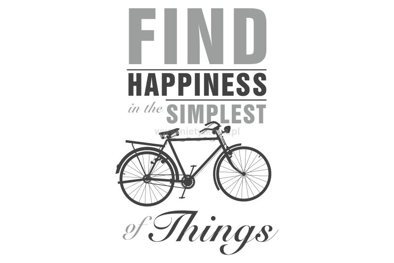 Naklejka dwukolorowa - Znaleźć szczęście w najprostszych rzeczach (rower)
